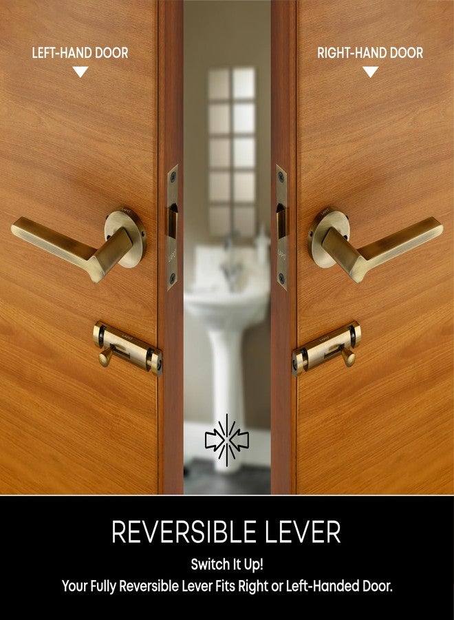 LAPO Heavy Duty Door Lock for Bathroom Door Lock, Balcony - Store Room Mortise Keyless Handlesets with Baby Latch for Home,Office,Hotel | Antique Finish | 3 Years Warranty Ro-181 - Image 4